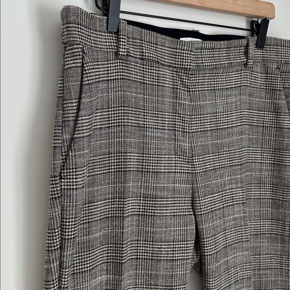 H&M Women’s Plaid Pants Size 16 US Glen Check Trousers Career Work Wear Stretch - Picture 3 of 11